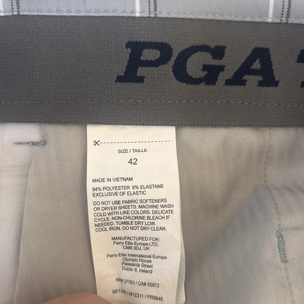 Golf Shorts PGA Tour Men's Size 42 Golf Shorts Gray Plaid Exc Cond‎ BxOO